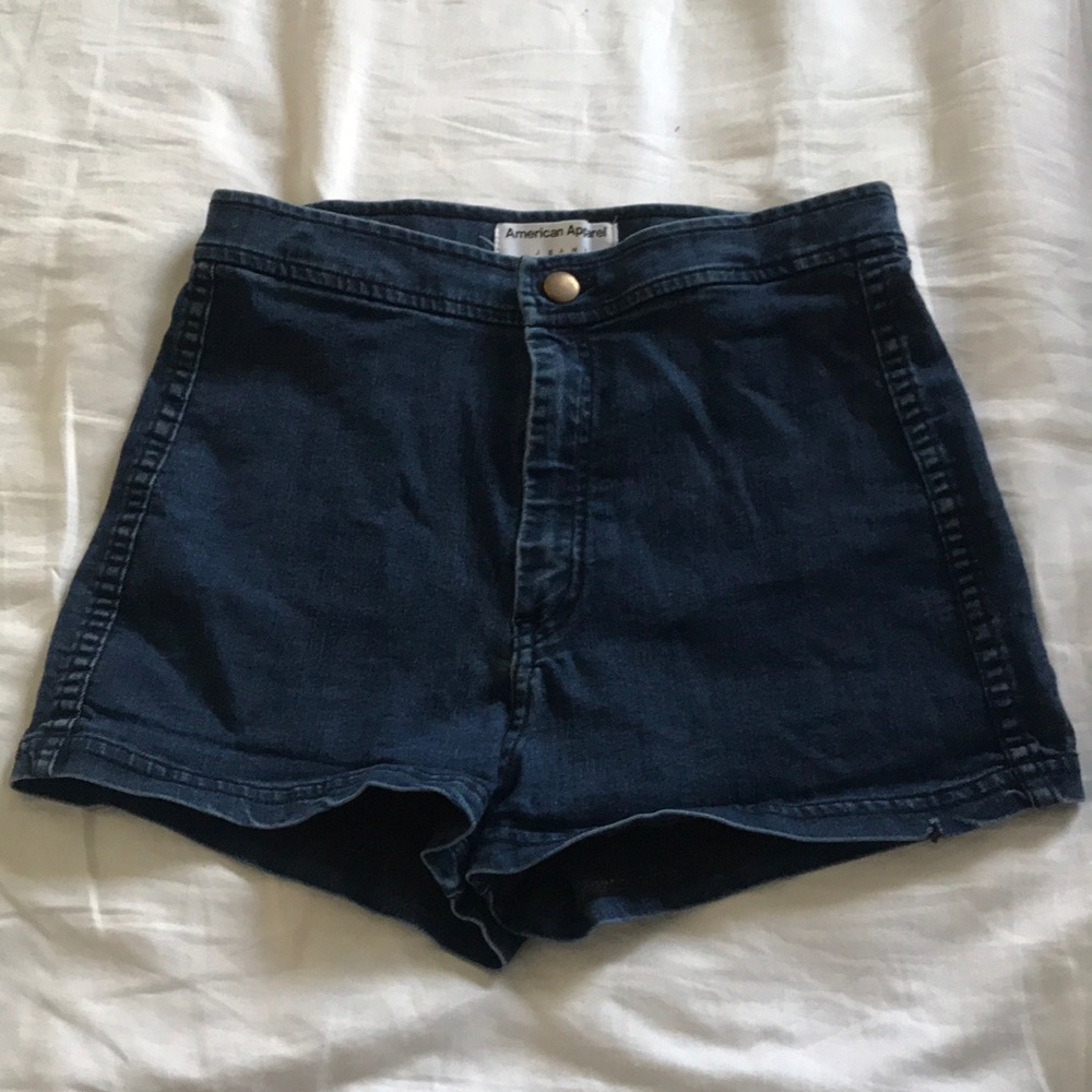 American Apparel High Waisted Jean Shorts